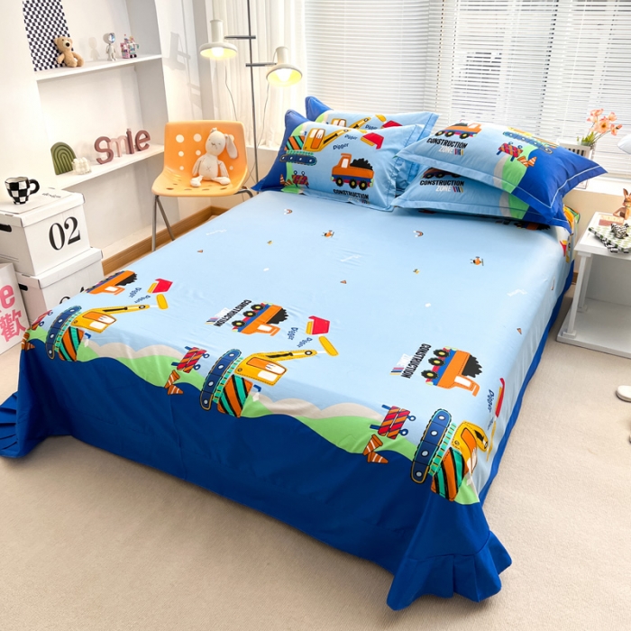 91家纺网 家纺一手货源 找家纺 金爱家 2023新款大版纯棉卡通四件套 城市男孩