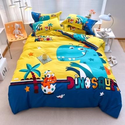 91家纺网 家纺一手货源 找家纺 金爱家 2023新款大版纯棉卡通四件套 幻彩世界