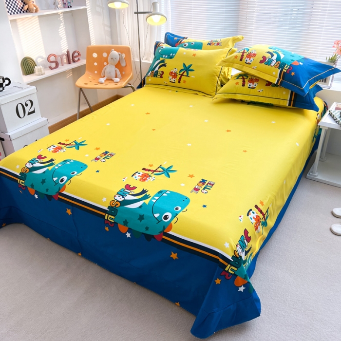 91家纺网 家纺一手货源 找家纺 金爱家 2023新款大版纯棉卡通四件套 幻彩世界