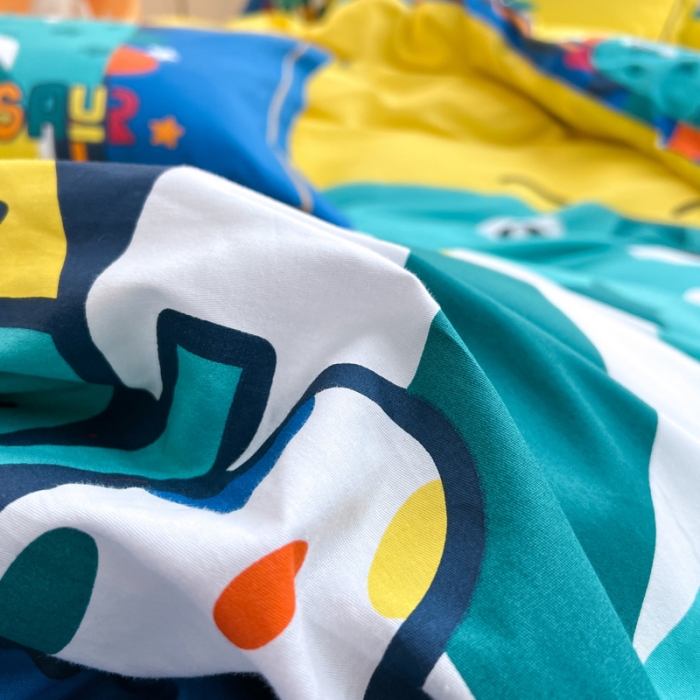 91家纺网 家纺一手货源 找家纺 金爱家 2023新款大版纯棉卡通四件套 幻彩世界