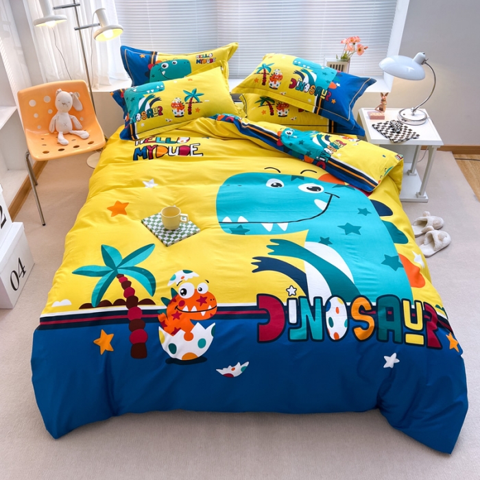 91家纺网 家纺一手货源 找家纺 金爱家 2023新款大版纯棉卡通四件套 幻彩世界