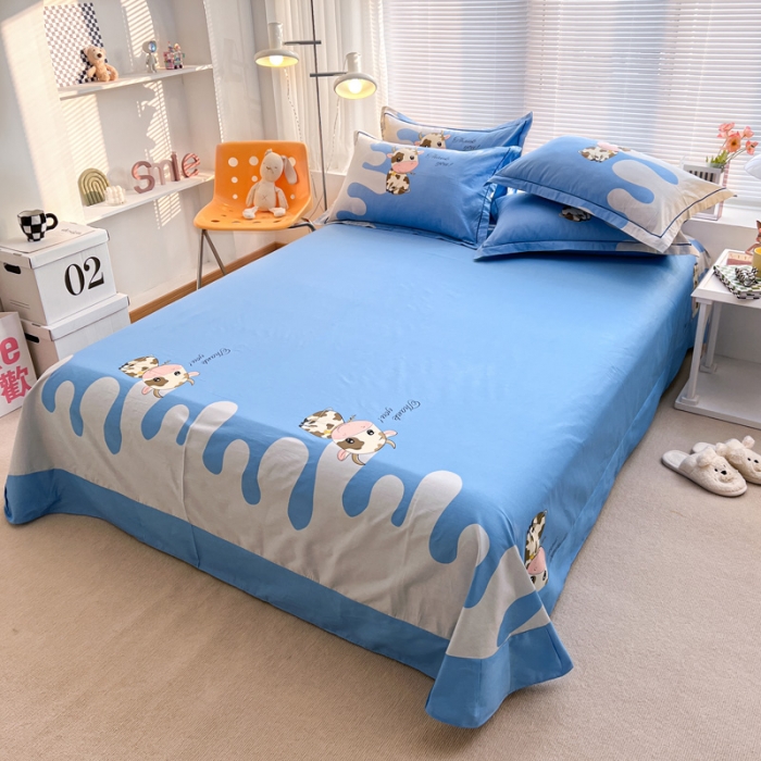 91家纺网 家纺一手货源 找家纺 金爱家 2023新款大版纯棉卡通四件套 牛牛