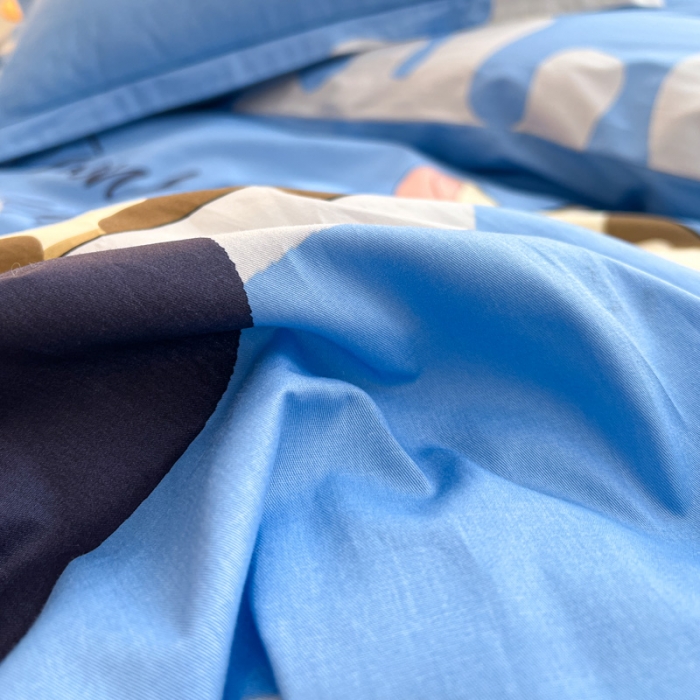 91家纺网 家纺一手货源 找家纺 金爱家 2023新款大版纯棉卡通四件套 牛牛