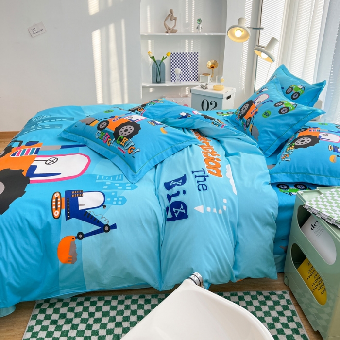 91家纺网 家纺一手货源 找家纺 金爱家 2023新款大版纯棉卡通四件套 淘气宝贝