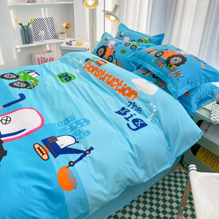 91家纺网 家纺一手货源 找家纺 金爱家 2023新款大版纯棉卡通四件套 淘气宝贝