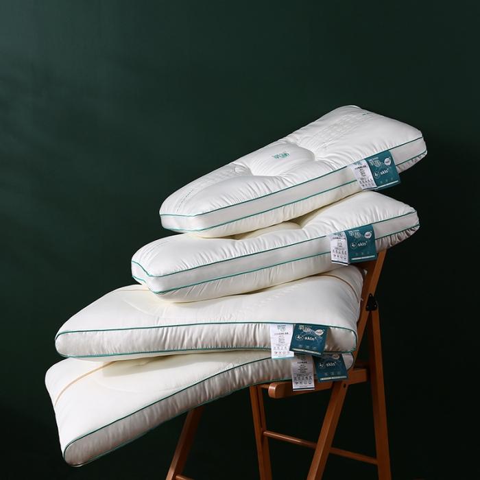 91家纺网 家纺一手货源 找家纺 2022新品刺绣氧颜蛋白SPA透气护颈椎枕芯安睡美容枕头