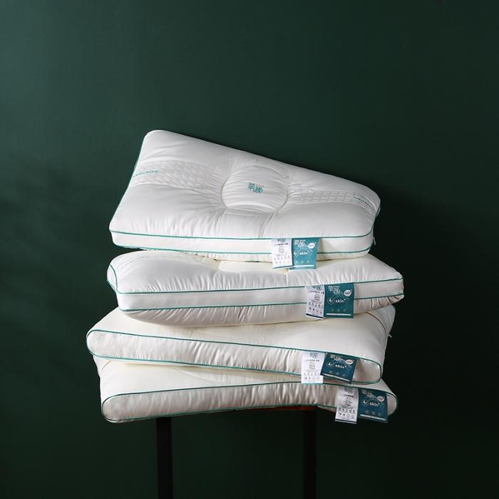 91家纺网 家纺一手货源 找家纺 2022新品刺绣氧颜蛋白SPA透气护颈椎枕芯安睡美容枕头