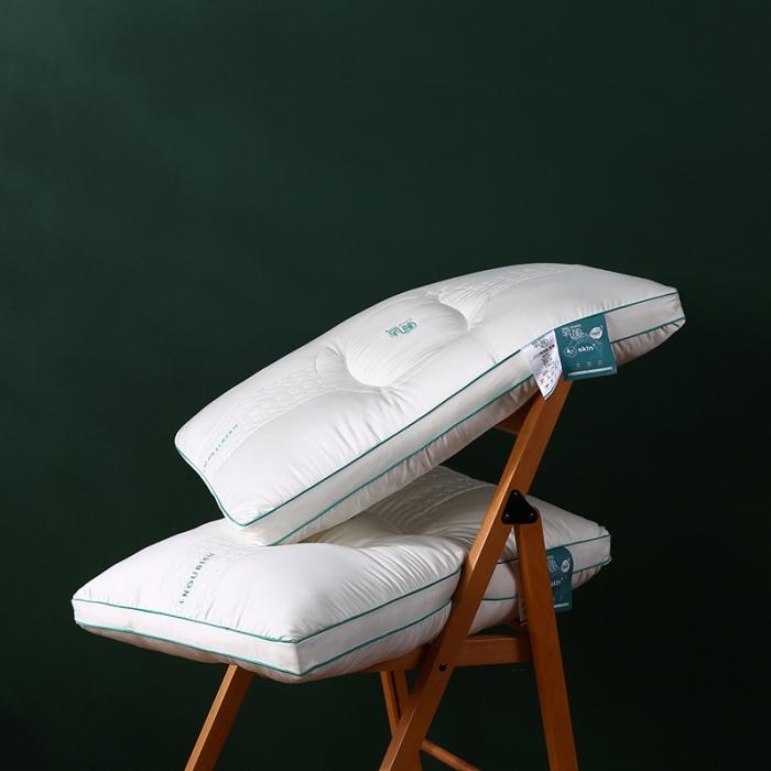 91家纺网 家纺一手货源 找家纺 2022新品刺绣氧颜蛋白SPA透气护颈椎枕芯安睡美容枕头