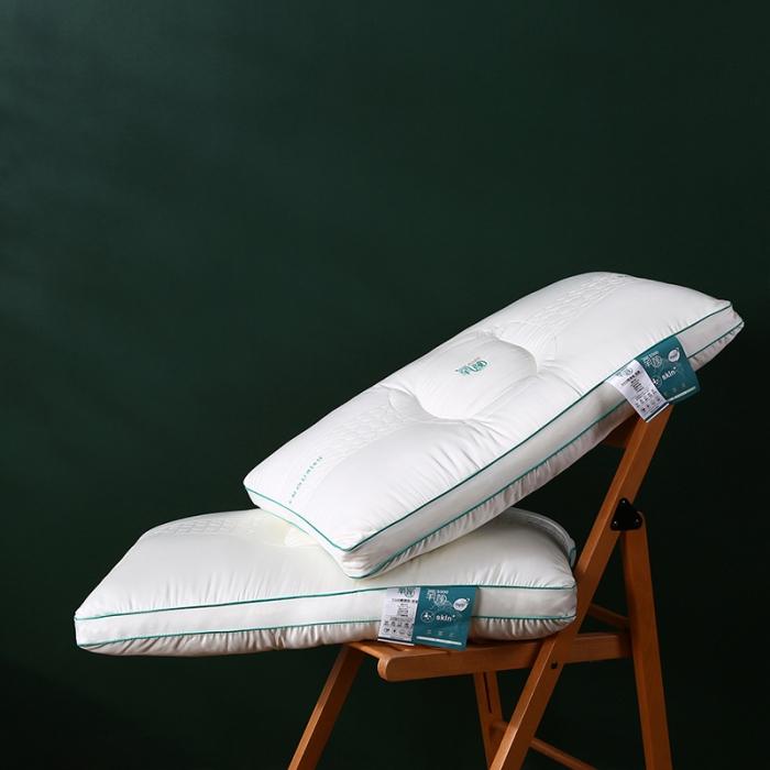 91家纺网 家纺一手货源 找家纺 2022新品刺绣氧颜蛋白SPA透气护颈椎枕芯安睡美容枕头