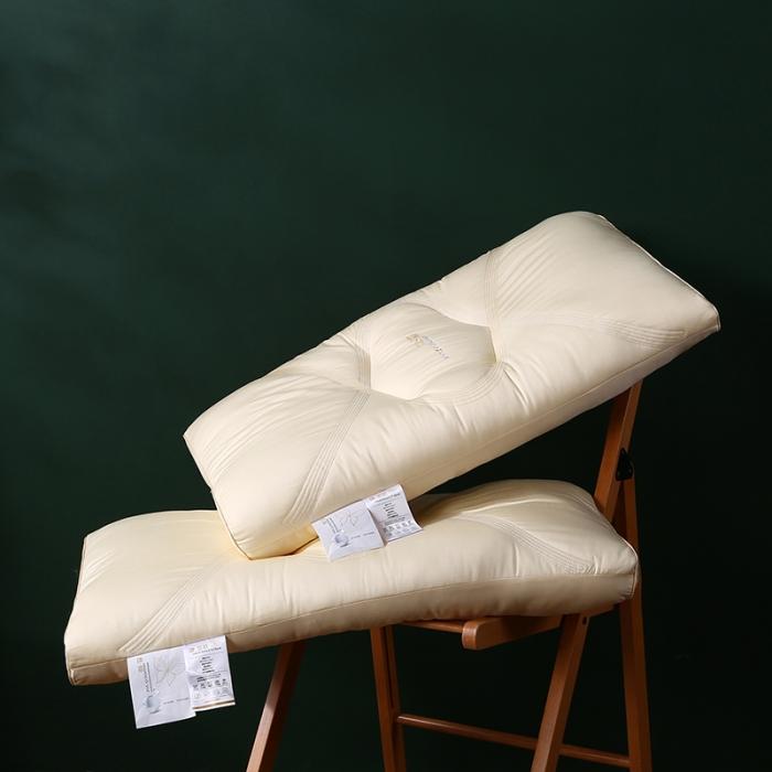 91家纺网 家纺一手货源 找家纺 2022新品刺绣臻丝亲肤SPA透气护颈椎枕芯安睡美容枕头