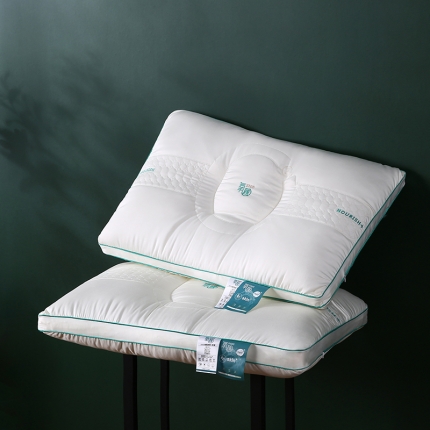 91家纺网 家纺一手货源 找家纺 2022新品刺绣氧颜蛋白SPA透气护颈椎枕芯安睡美容枕头