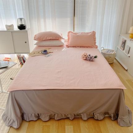 91家纺网 家纺一手货源 找家纺 六巷胡同 2022新款雪纺纱绗缝床盖三件套 旧粉