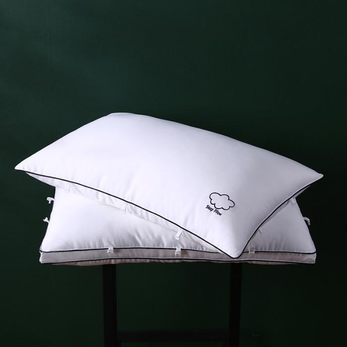 91家纺网 家纺一手货源 找家纺 2021新品全棉40S贡缎二合一羽丝绒枕芯可拆卸子母枕头