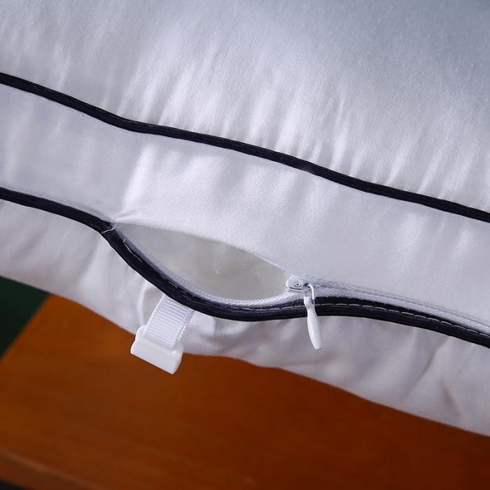 91家纺网 家纺一手货源 找家纺 2021新品全棉40S贡缎二合一羽丝绒枕芯可拆卸子母枕头