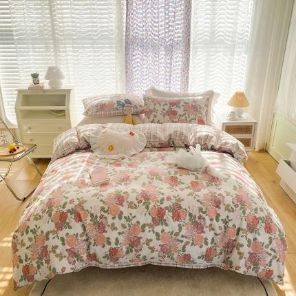 91家纺网 家纺一手货源 找家纺 珺柔 2022新款13372全棉印花四件套（三） 繁花似锦