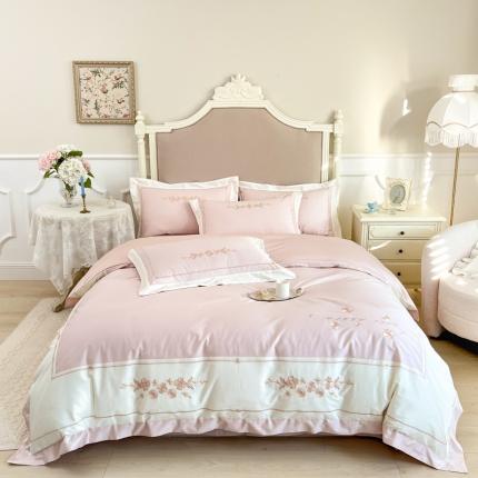 91家纺网 家纺一手货源 找家纺 （总）时亿 2022新款100支高密长绒棉绣花四件套