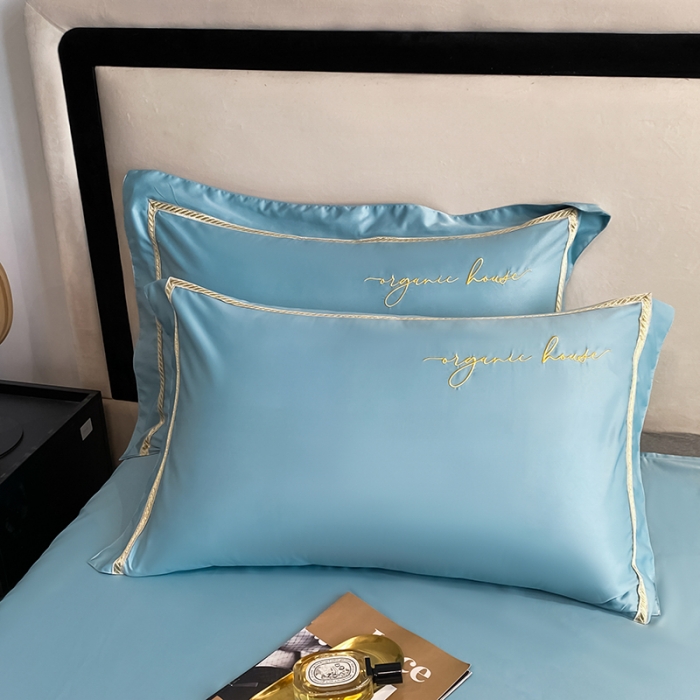 91家纺网 家纺一手货源 找家纺 吾诺家居 2022新款金边刺绣夏被四件套 金边石兰