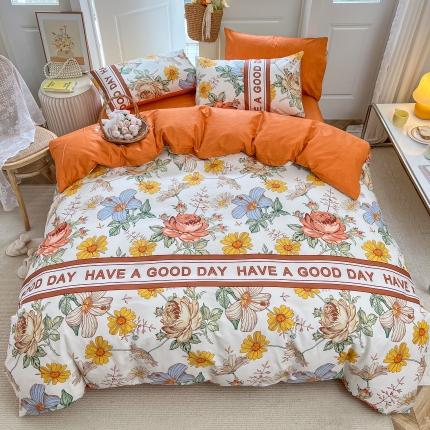 91家纺网 家纺一手货源 找家纺 麦伦美式田园风小碎花40支13372斜纹全棉四件套过年不打烊 赛琳