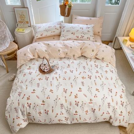 91家纺网 家纺一手货源 找家纺 麦伦美式田园风小碎花40支13372斜纹全棉四件套过年不打烊