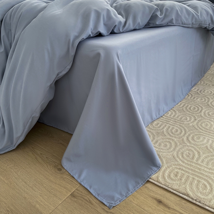 91家纺网 家纺一手货源 找家纺 曼谷家纺纯色简约刺绣四件套柔软磨毛床上用字母纯海盐