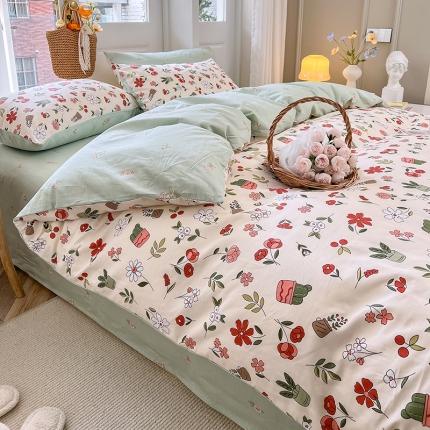 91家纺网 家纺一手货源 找家纺 麦伦美式田园风小碎花40支13372斜纹全棉单被套过年不打烊