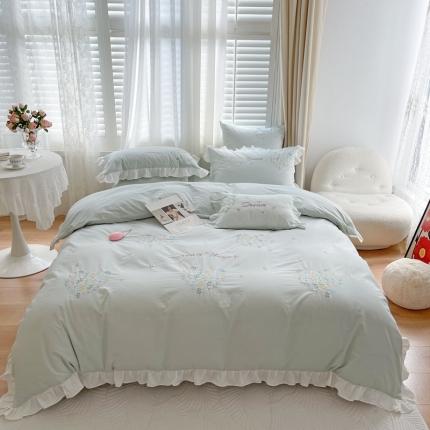 总馨蕊2022春夏新品全棉水洗棉高定系列四件套花间舞-小森林