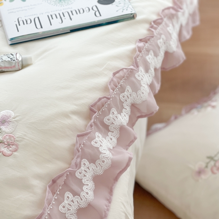 91家纺网 家纺一手货源 找家纺 （总）馨蕊 2022春夏新品全棉水洗棉高定系列-桃溪-奶昔