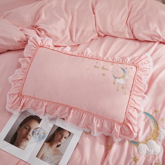 91家纺网 家纺一手货源 找家纺 （总）亲亲公主 新款全棉韩版公主风刺绣四件套