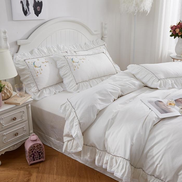 91家纺网 家纺一手货源 找家纺 （总）亲亲公主 新款全棉韩版公主风刺绣四件套