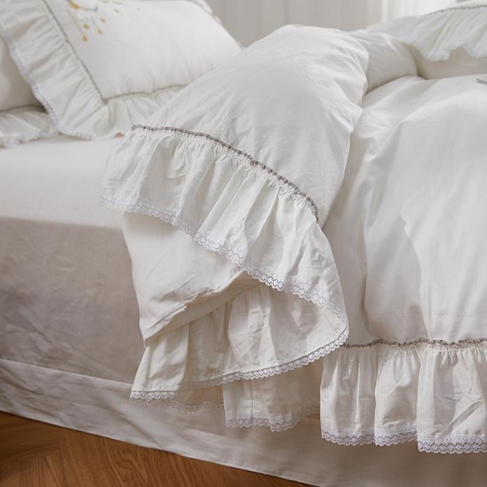 91家纺网 家纺一手货源 找家纺 （总）亲亲公主 新款全棉韩版公主风刺绣四件套