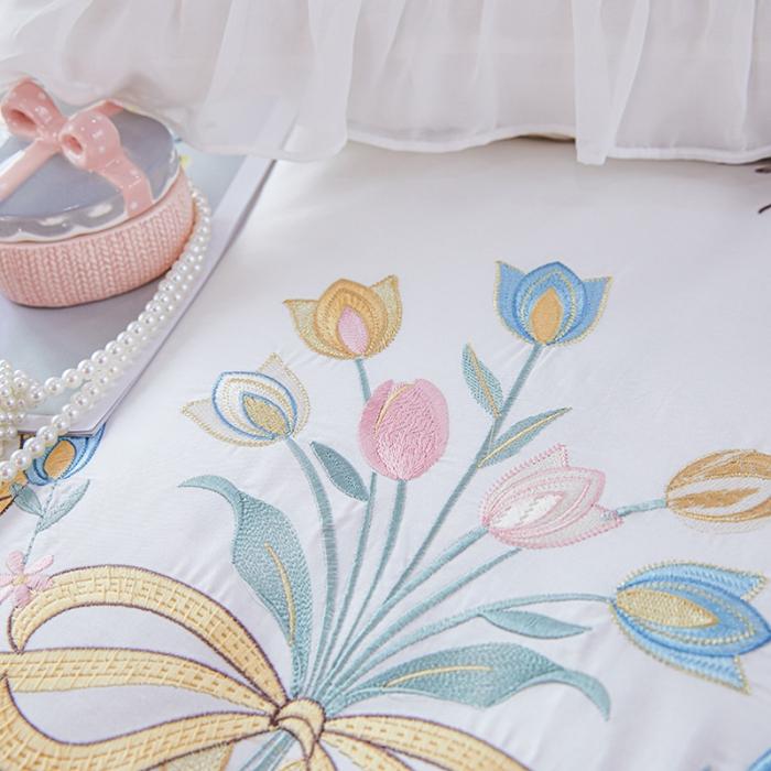 91家纺网 家纺一手货源 找家纺 （总）亲亲公主全棉绣花韩版公主风蕾丝四件套