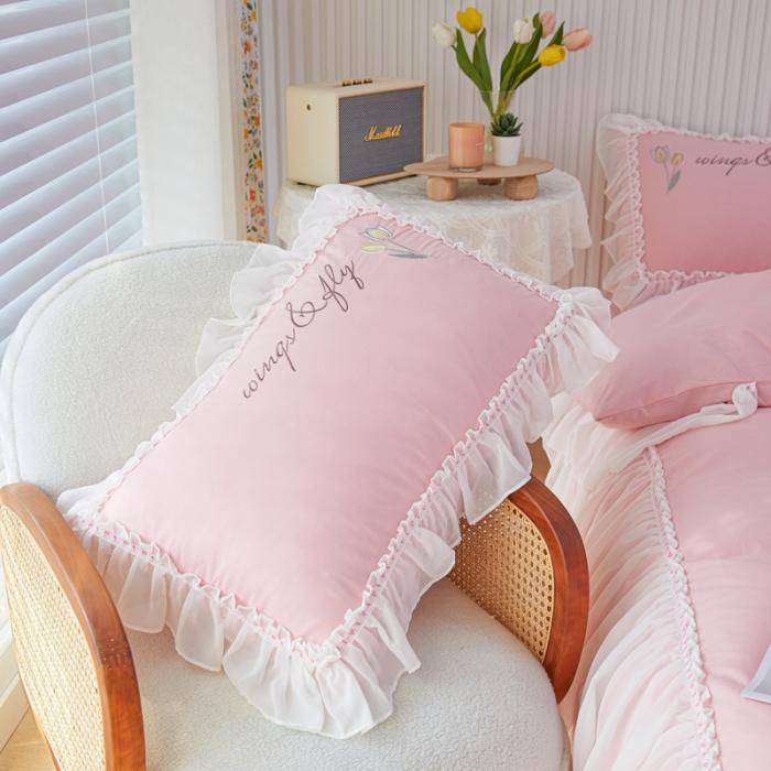 91家纺网 家纺一手货源 找家纺 （总）亲亲公主全棉绣花韩版公主风蕾丝四件套