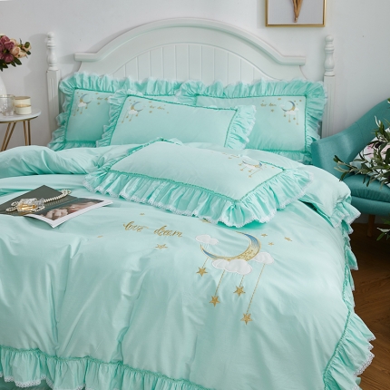 91家纺网 家纺一手货源 找家纺 （总）亲亲公主 新款全棉韩版公主风刺绣四件套