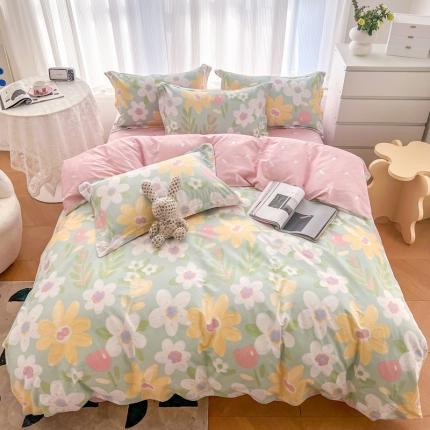 91家纺网 家纺一手货源 找家纺 （总）盛馨家纺 2023新款简约全棉印花四件套