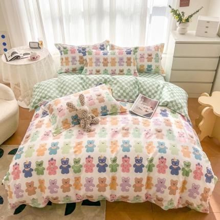 91家纺网 家纺一手货源 找家纺 （总）盛馨家纺 2023新款简约全棉印花四件套