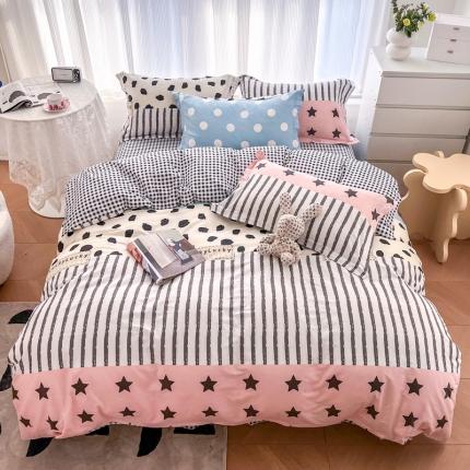 91家纺网 家纺一手货源 找家纺 （总）盛馨家纺 2023新款简约全棉印花四件套