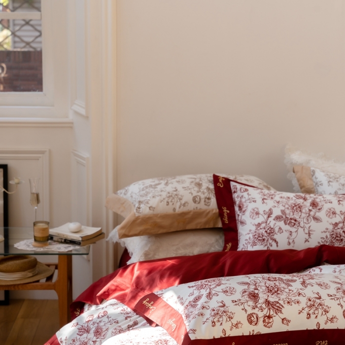 91家纺网 家纺一手货源 找家纺 总优然居 新款100支数码印花刺绣工艺款四件套-克里斯汀