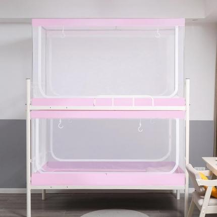 91家纺网 家纺一手货源 找家纺 (总)安金蚊帐 2024新款简约款学生上下铺三开门蚊帐