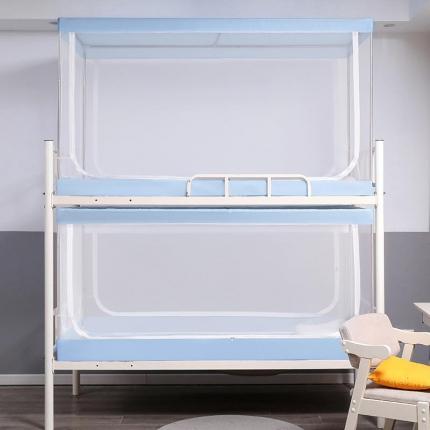 91家纺网 家纺一手货源 找家纺 (总)安金蚊帐 2024新款简约款学生上下铺三开门蚊帐