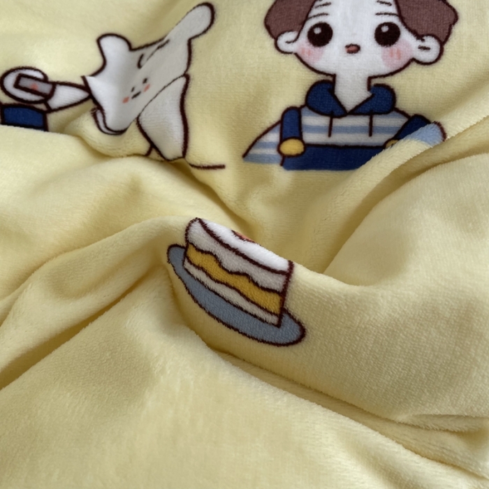 91家纺网 家纺一手货源 找家纺 慕尚2022新款田园花卉类牛奶绒四件套 淘气伙伴