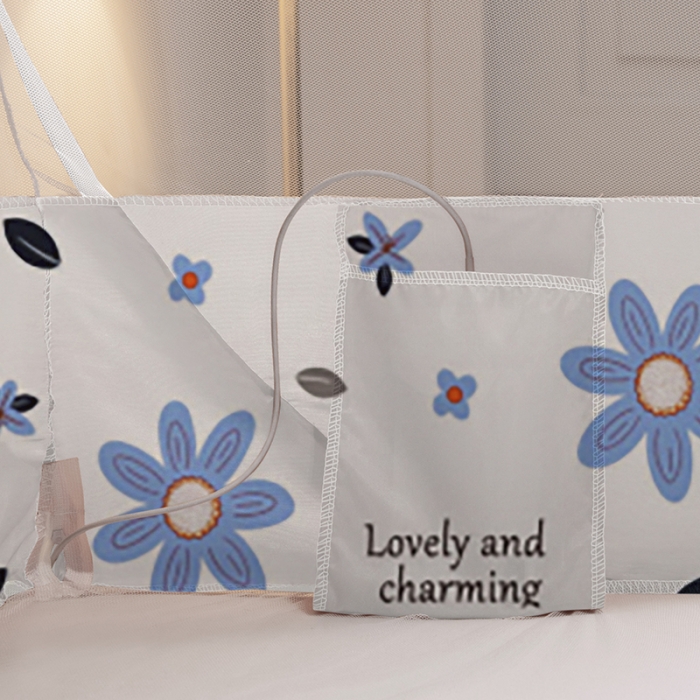 91家纺网 家纺一手货源 找家纺 青竹苑 2022新款大顶双门魔术蚊帐 初恋蓝