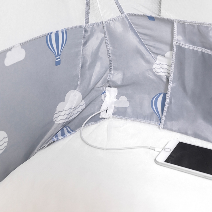 91家纺网 家纺一手货源 找家纺 青竹苑 2022新款大顶双门魔术蚊帐 气球灰