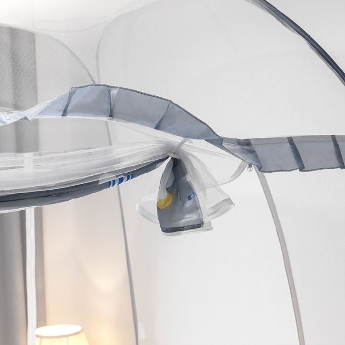 91家纺网 家纺一手货源 找家纺 青竹苑 2022新款大顶双门魔术蚊帐 气球灰