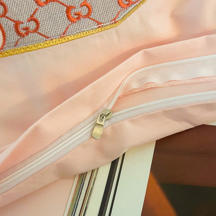 91家纺网 家纺一手货源 找家纺 雲归梦 2022新款小清新全棉绣花四件套 可爱喵-粉色