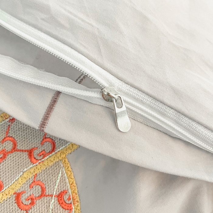 91家纺网 家纺一手货源 找家纺 雲归梦 2022新款小清新全棉绣花四件套 可爱喵-浅灰