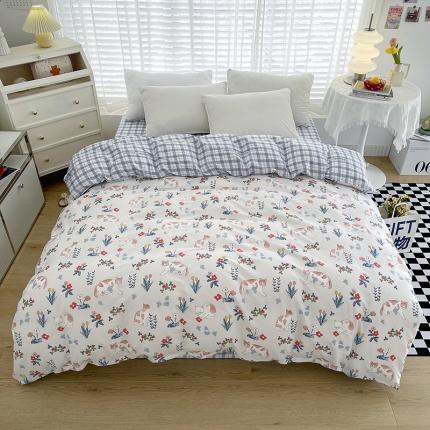 91家纺网 家纺一手货源 找家纺 卡普家居 2025新款全棉13070单品被套田园喵