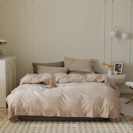 91家纺网 家纺一手货源 找家纺 （总）寐眠 22年A类水洗棉全棉纽扣款四件套