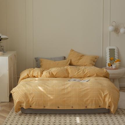 91家纺网 家纺一手货源 找家纺 （总）寐眠 22年A类水洗棉全棉纽扣款四件套