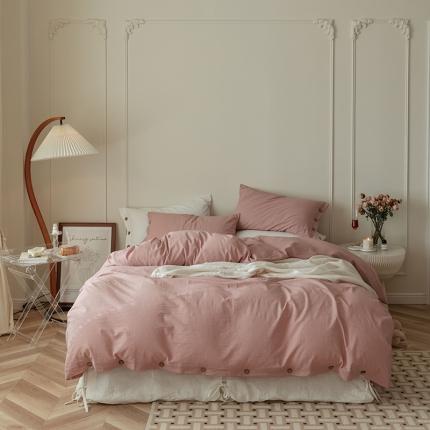 91家纺网 家纺一手货源 找家纺 （总）寐眠 22年A类水洗棉全棉纽扣款四件套