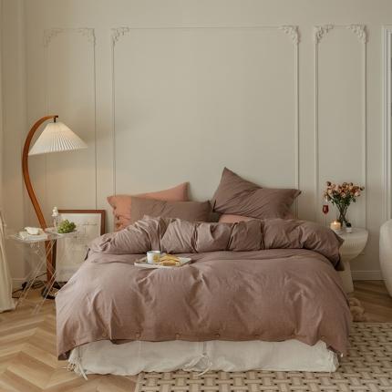 91家纺网 家纺一手货源 找家纺 （总）寐眠 22年A类水洗棉全棉纽扣款四件套